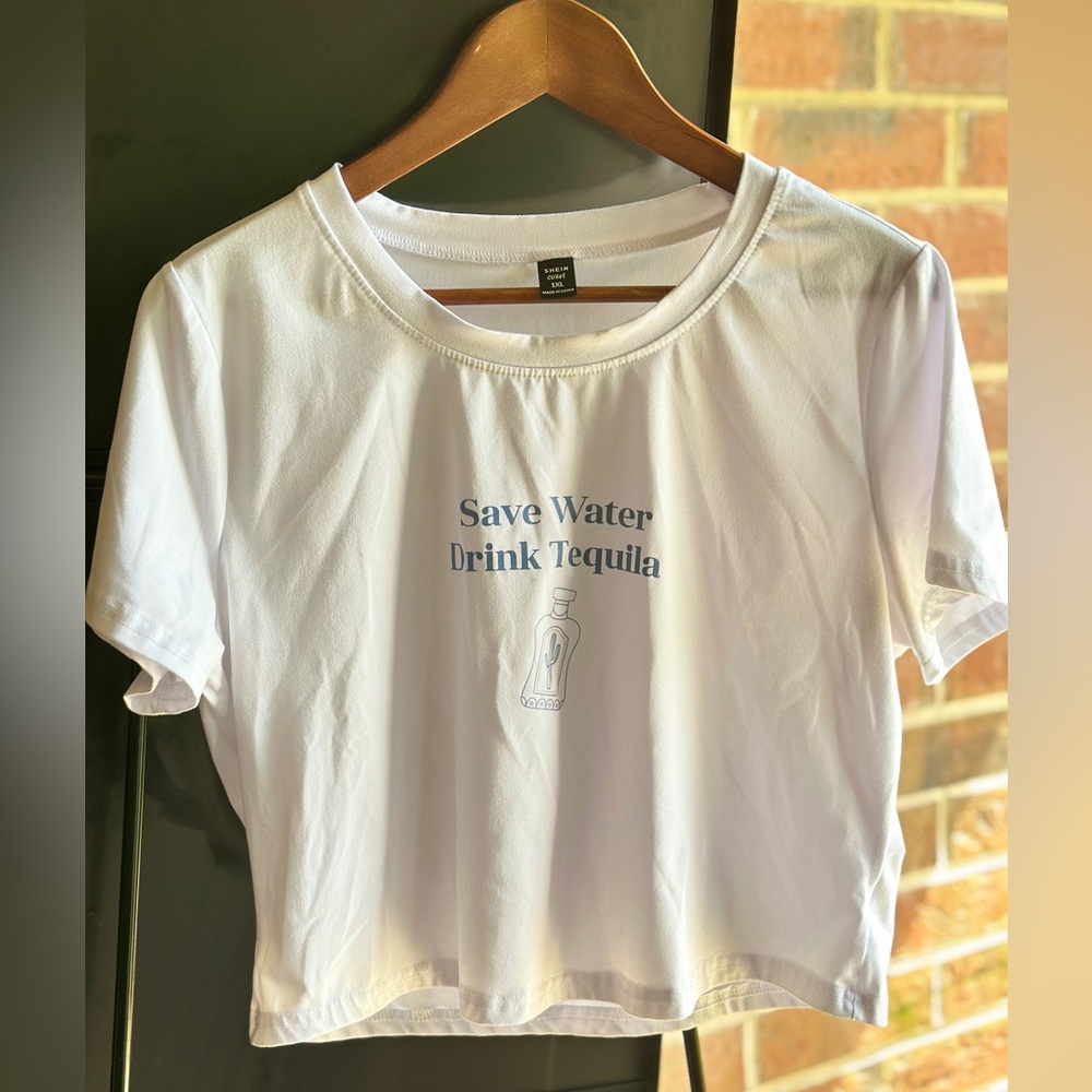 SHEIN White Crop Tee